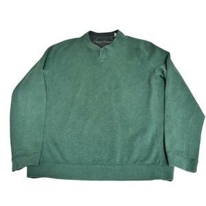 Tommy Bahama Mens Reversible Sweatshirt Green Charcoal Grey Cotton Pullover L